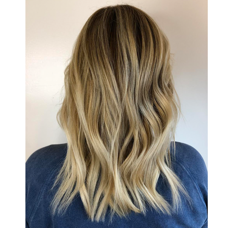balayage blonde @prettylittleombre painting technique allie villa wellaplex color formulas