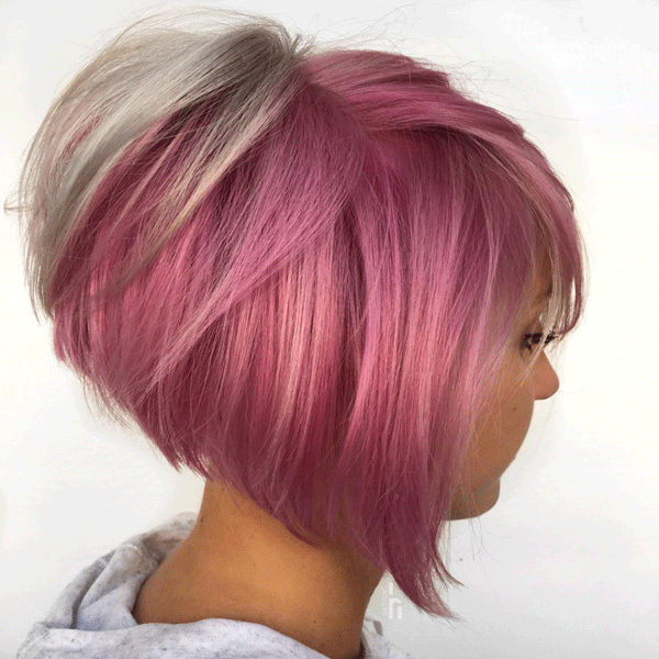 bob, berry, short hair, pink hair