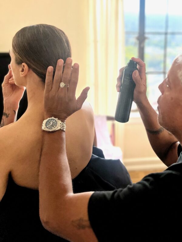keri Russel behind the scenes of Emmy hair from Brian Magallones