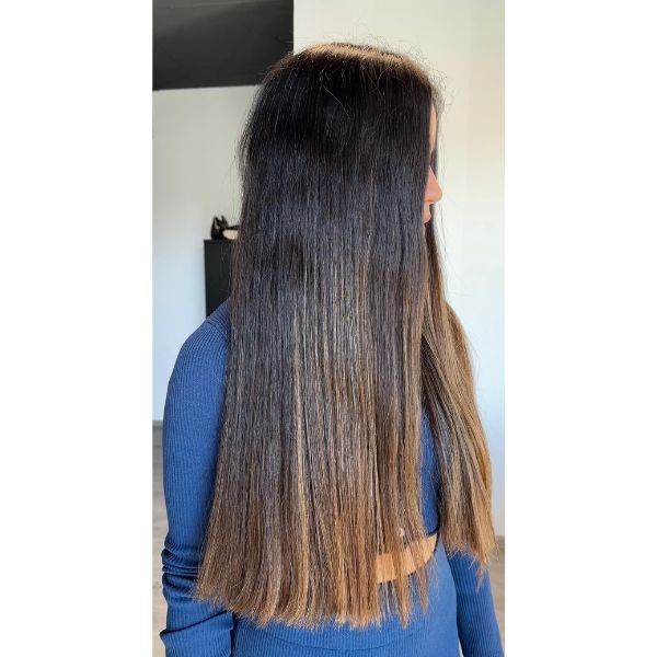 Backlit golden brunette formula how-to steps tutorial using Moroccanoil