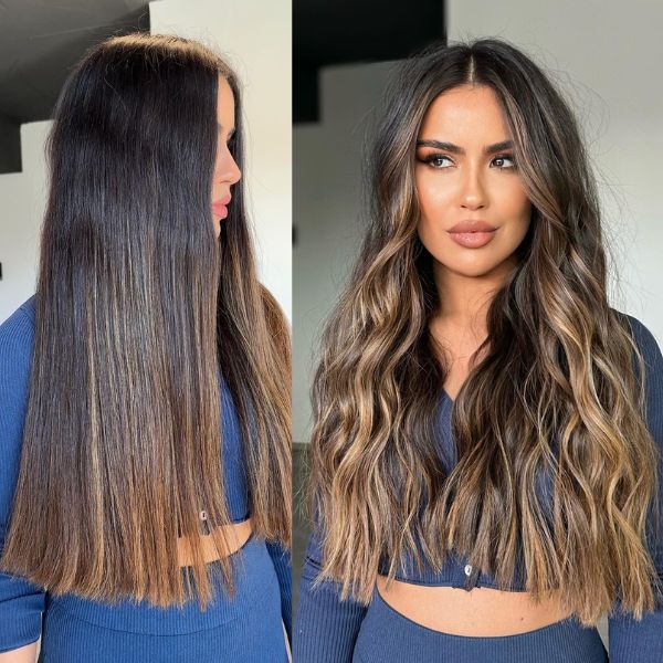 Backlit golden brunette formula how-to steps tutorial using Moroccanoil