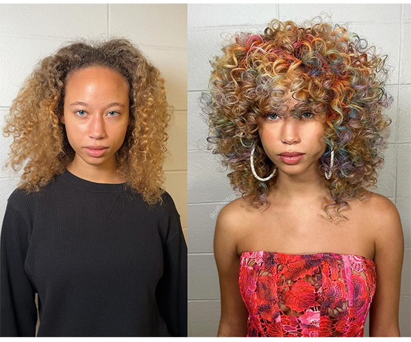 Rainbow pops curl placement tutorial how-to Matrix Socolor Patricia Rodrigz