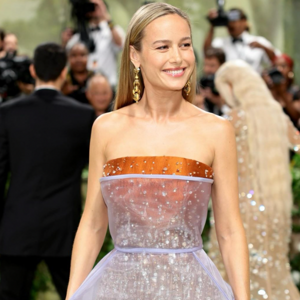 Brie Larson at the 2024 Met Gala with hair color by Jacob Schwartz