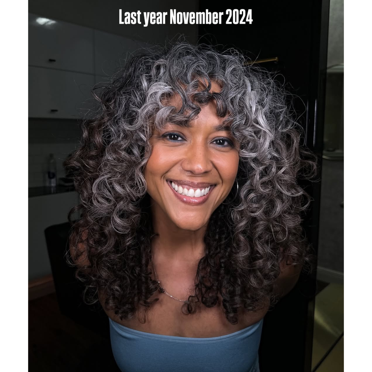smokey gray curls before pic
