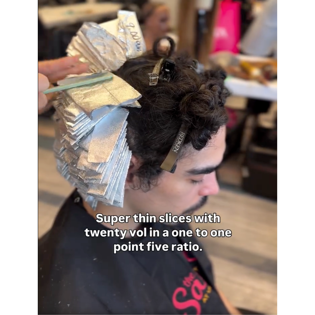 men's Pearl blonde hair super thin foil slices
